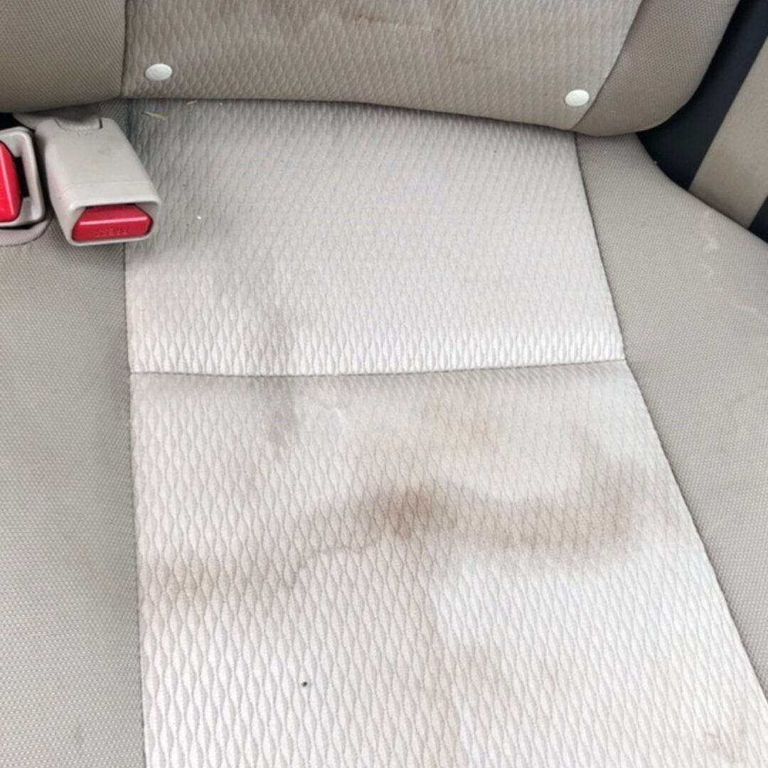 Coffee Stains on White seat Car interior